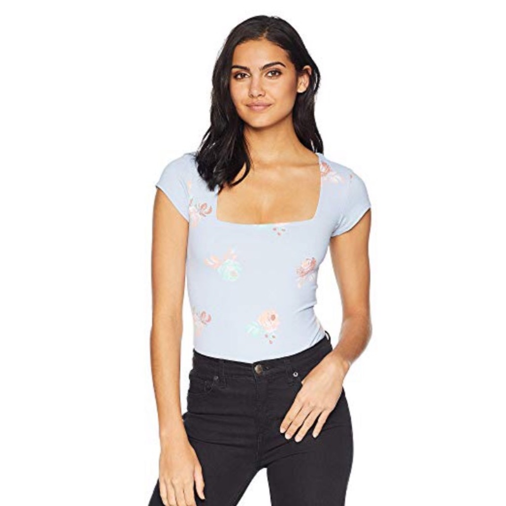 🌸 Free People Square Eyes Printed Bodysuit